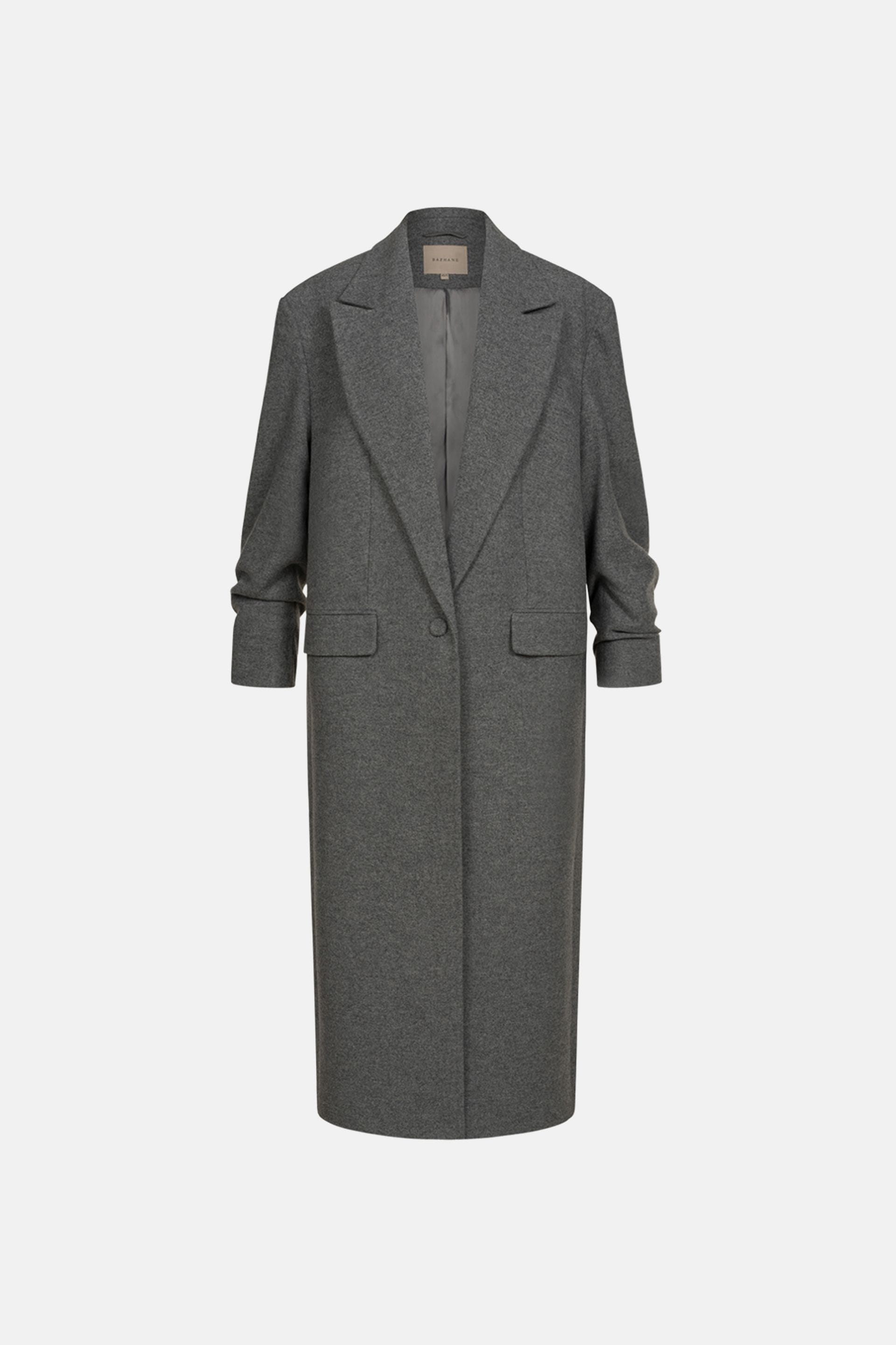 Straight-cut coat with gathered sleeves - WWU-OC1069-7-5 - Photo 3