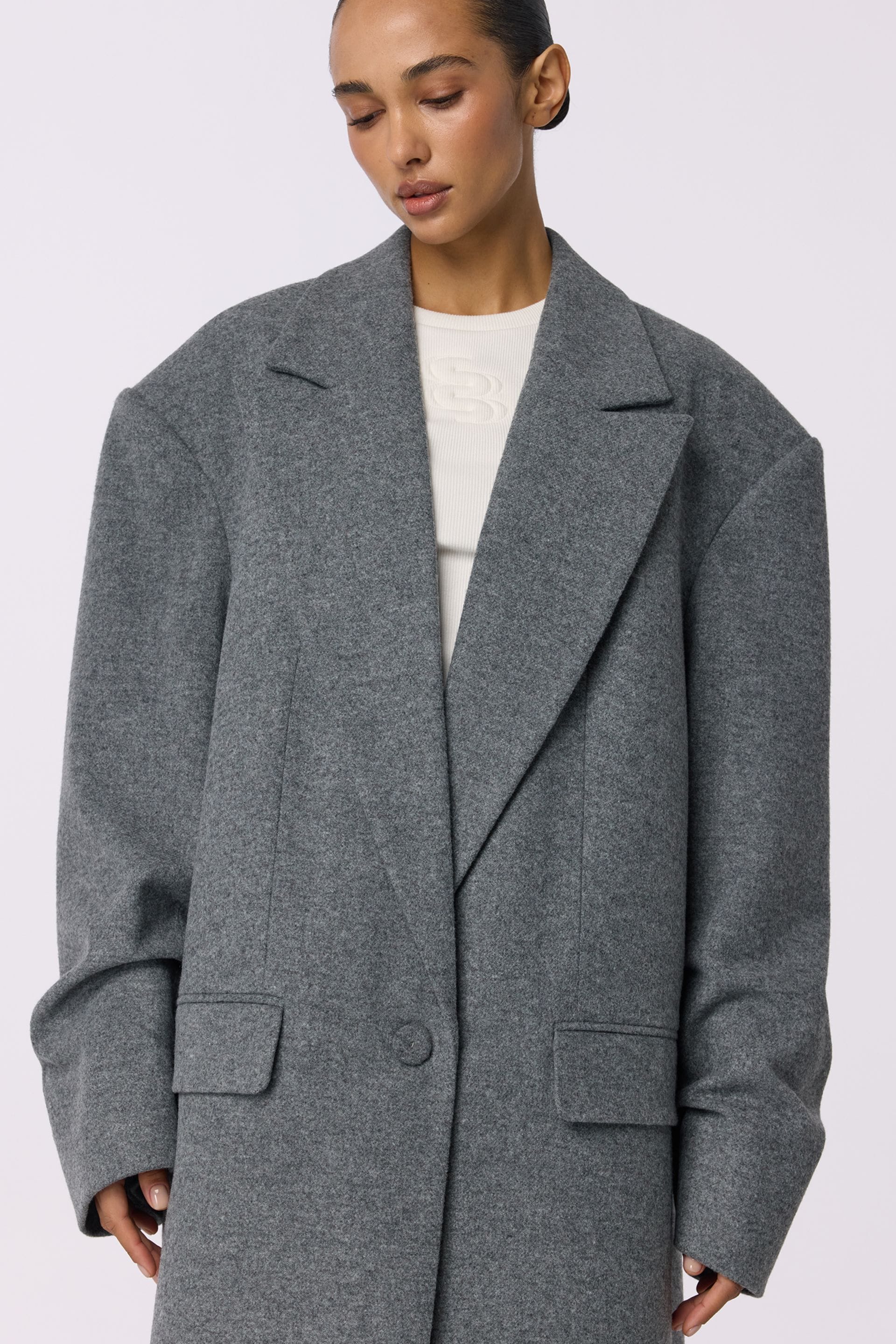 Straight-cut coat with gathered sleeves - WWU-OC1069-7-5 - Photo 5
