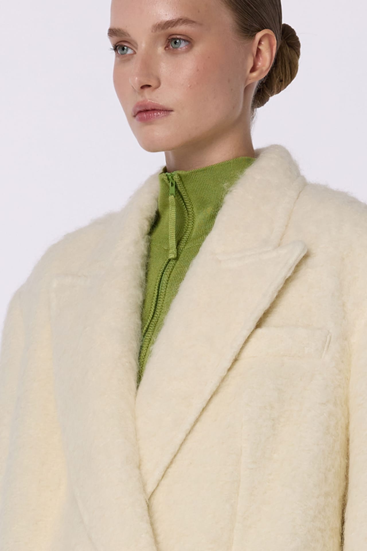 Oversized straight cut alpaca coat - Photo 6