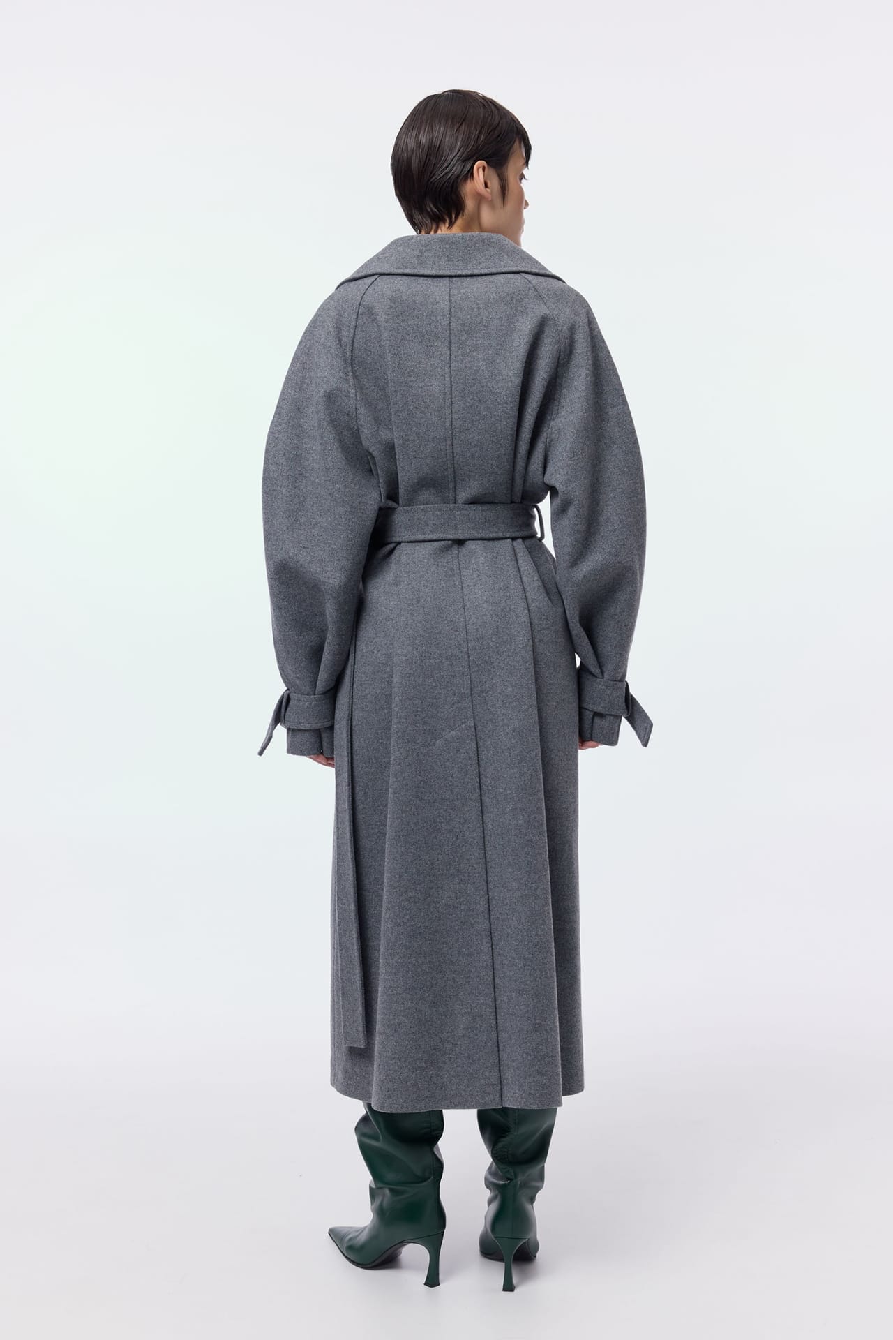 Manteau maxi en alpaga à manches tombantes - Photo 4