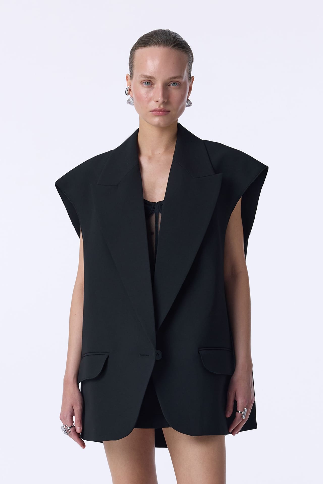 Oversized cotton vest - Photo 1