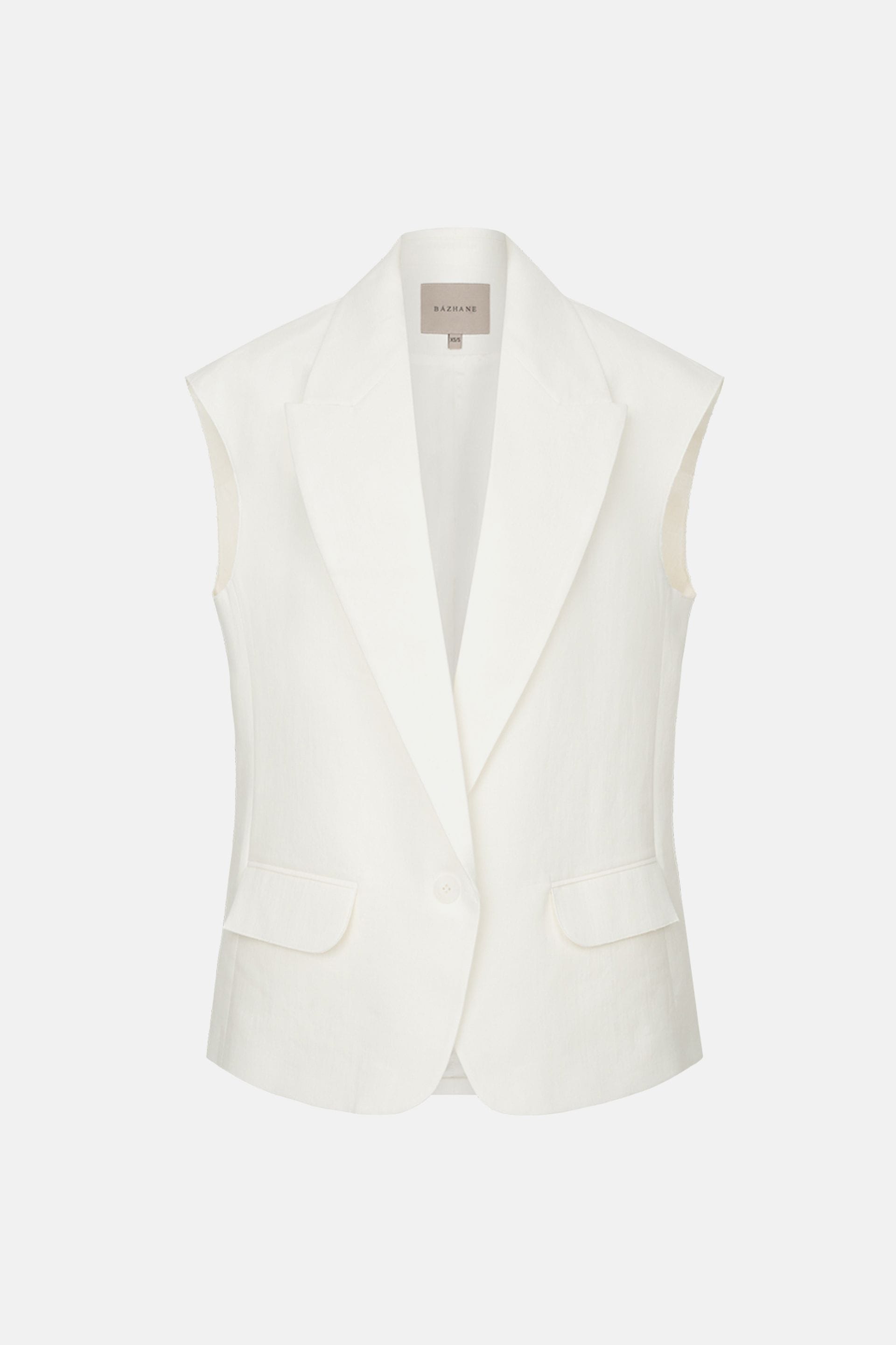 Gilet oversize en lin - WWU-VS1079-3-14 - Photo 3