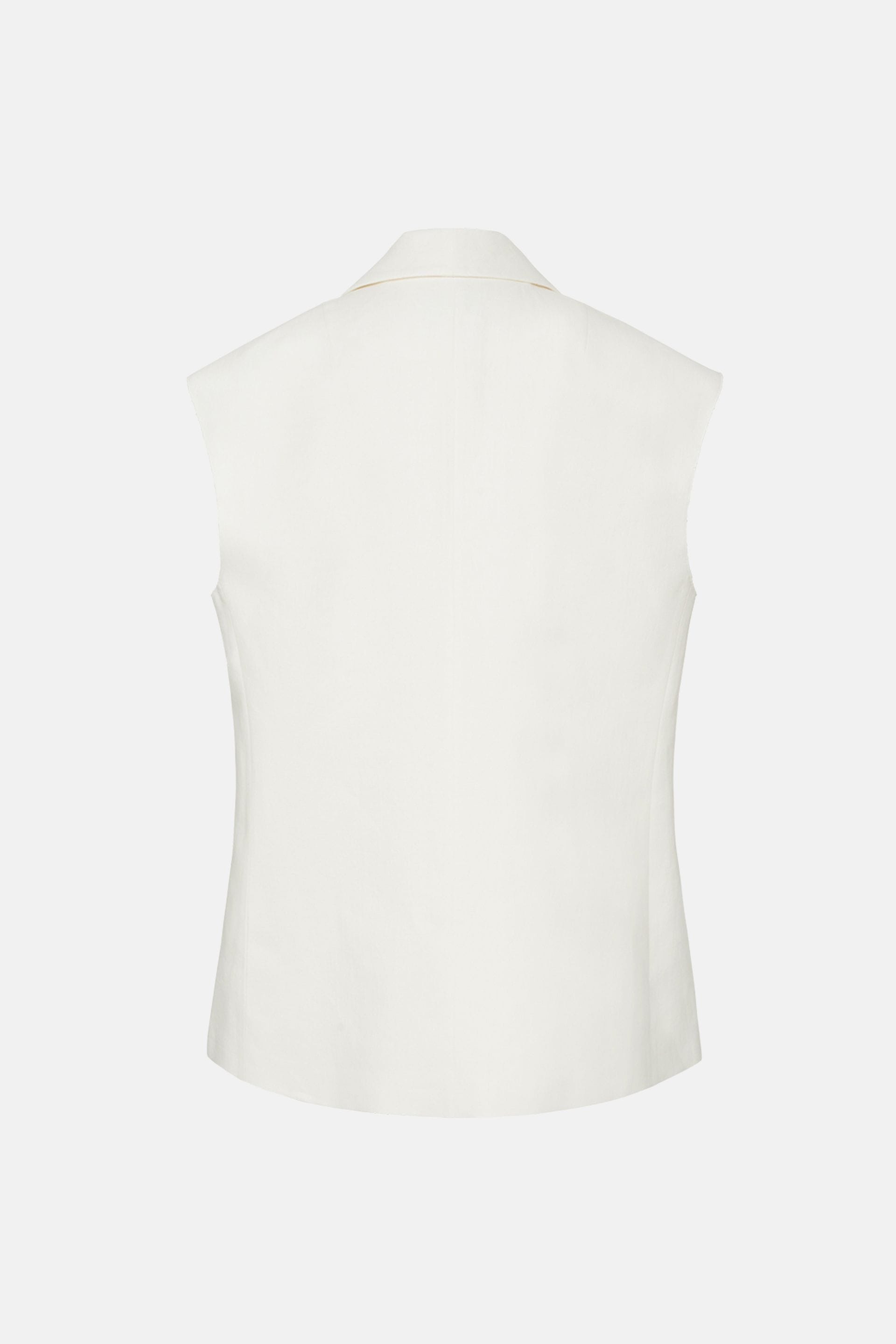 Gilet oversize en lin - WWU-VS1079-3-14 - Photo 4