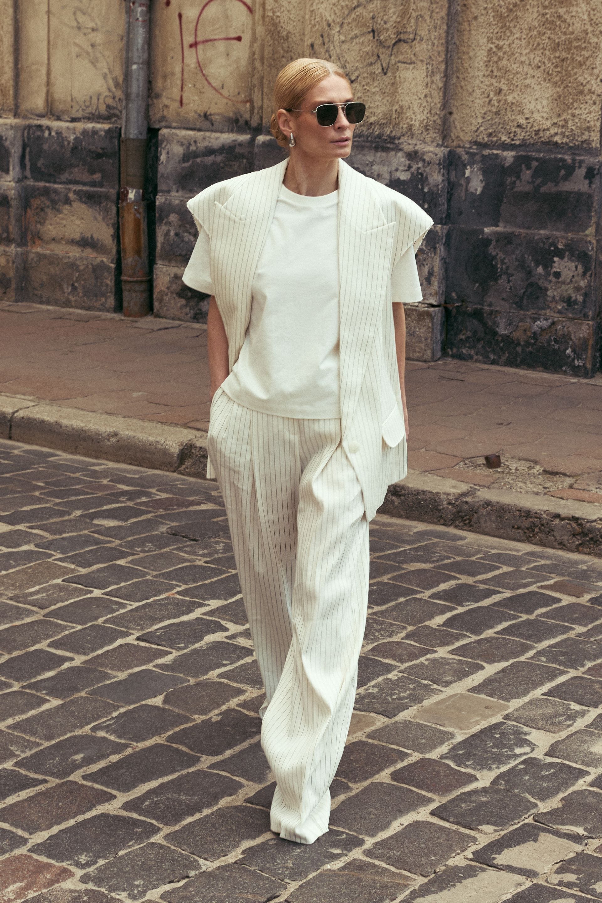 Gilet oversize en lin - WWU-VS1079-4-8 - Photo 4