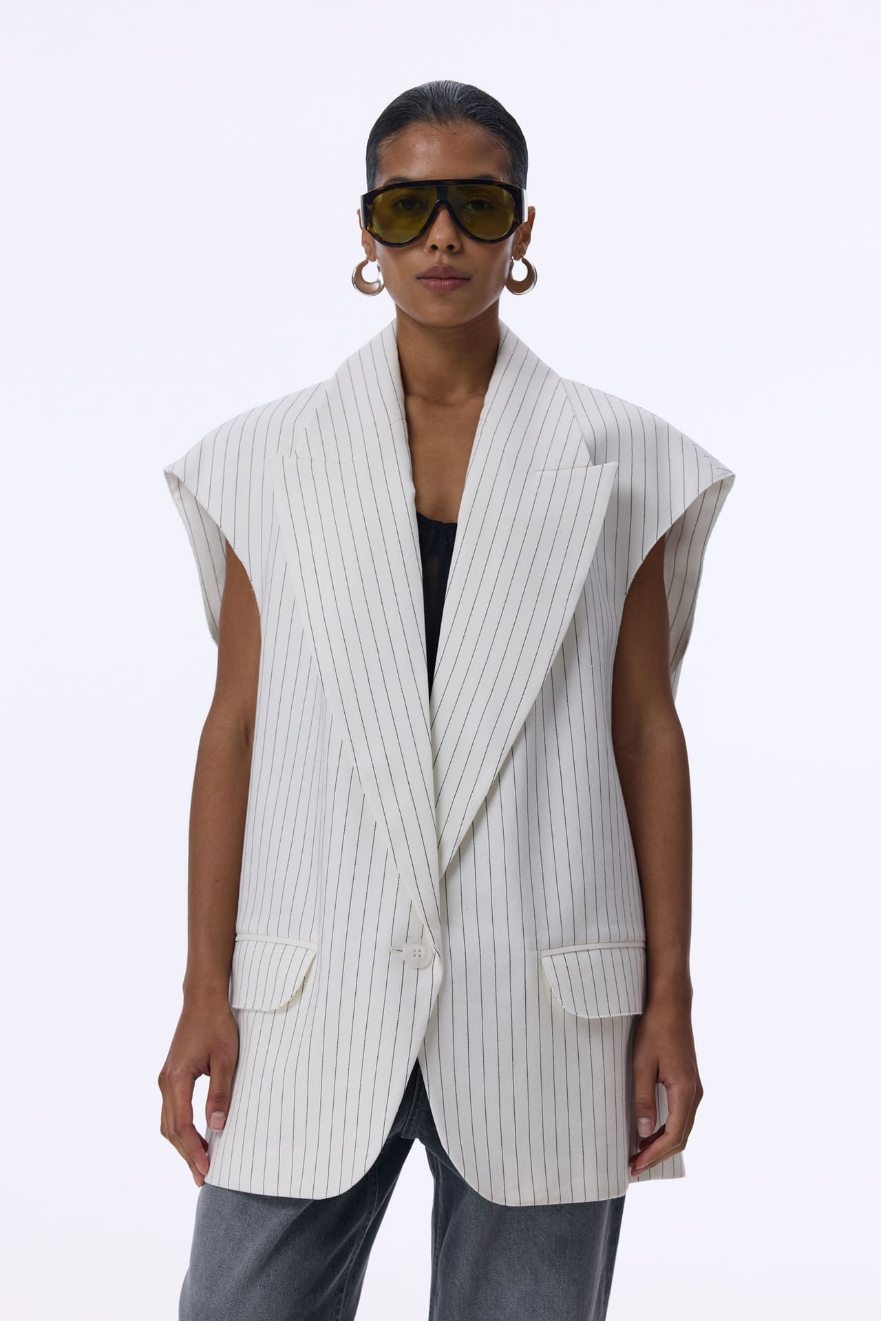 Gilet oversize en lin - Photo 1