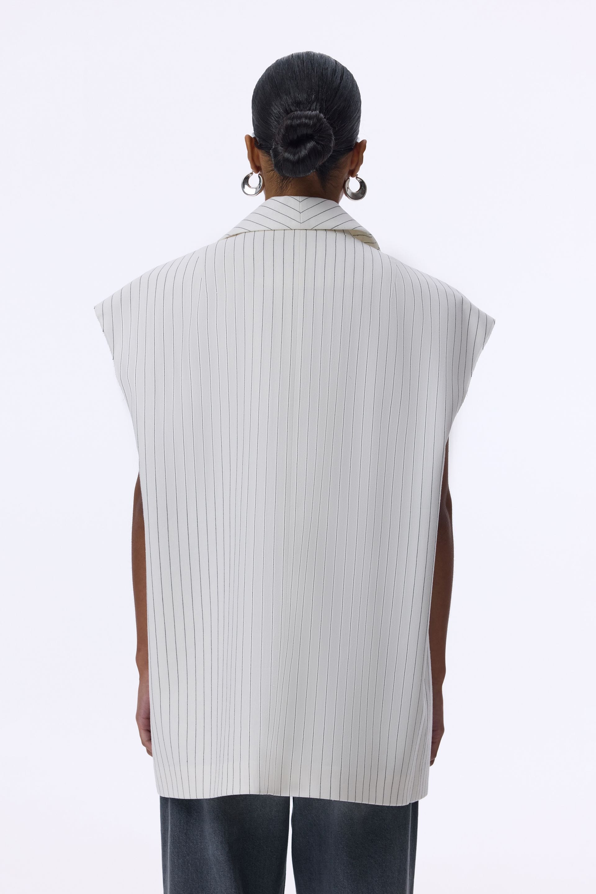 Gilet oversize en lin - WWU-VS1079-4-8 - Photo 2