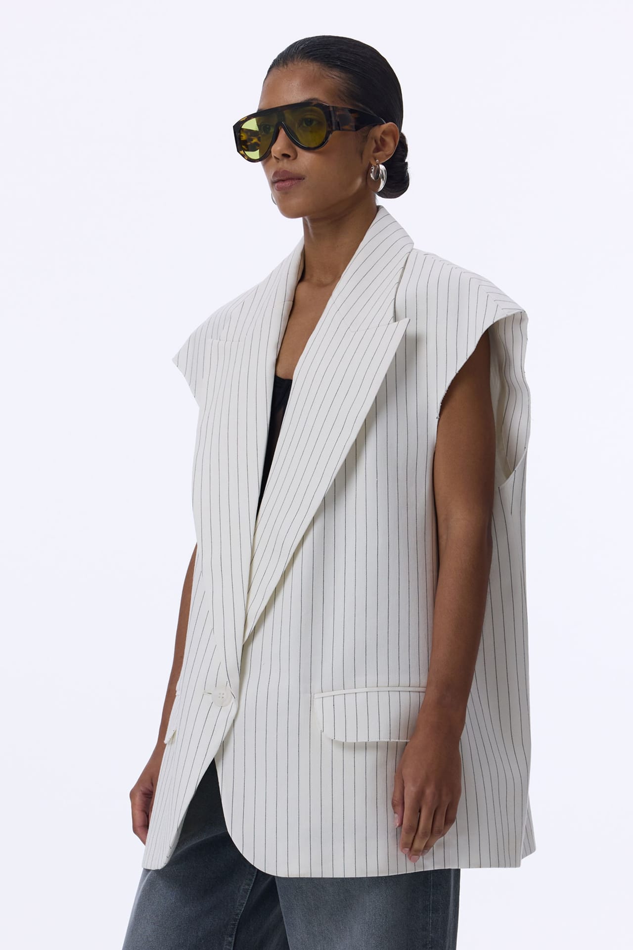 Gilet oversize en lin - Photo 5