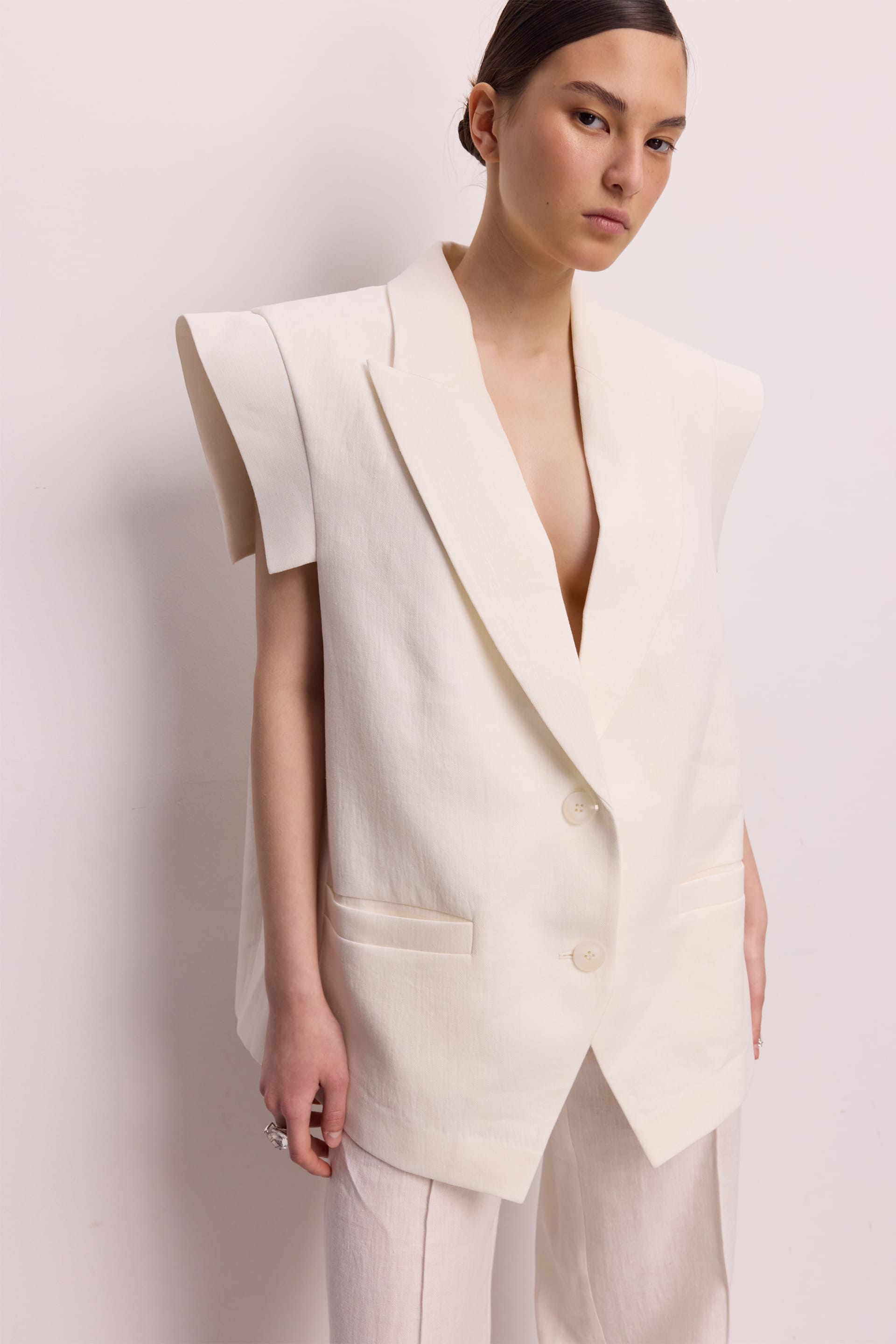 Gilet en lin Vivid - WWU-VS1135-3-14 - Photo 5