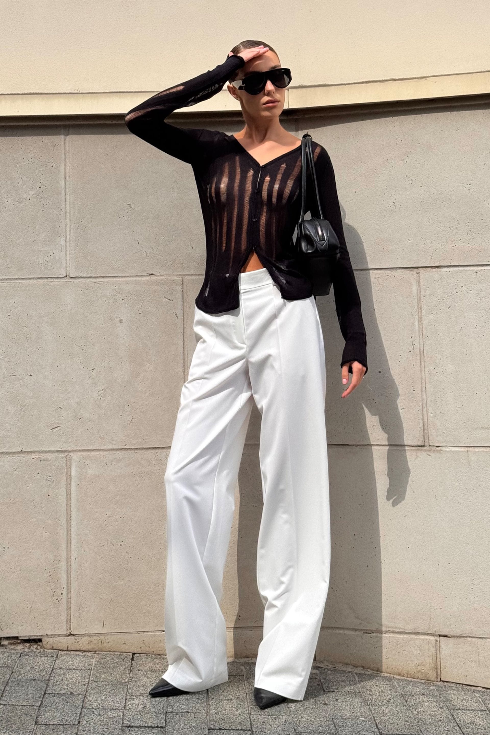Go to product page - Pantalon en coton taille moyenne avec plis Pantalon en coton taille moyenne avec plis - WWB-P1015-3-12 - Photo 3