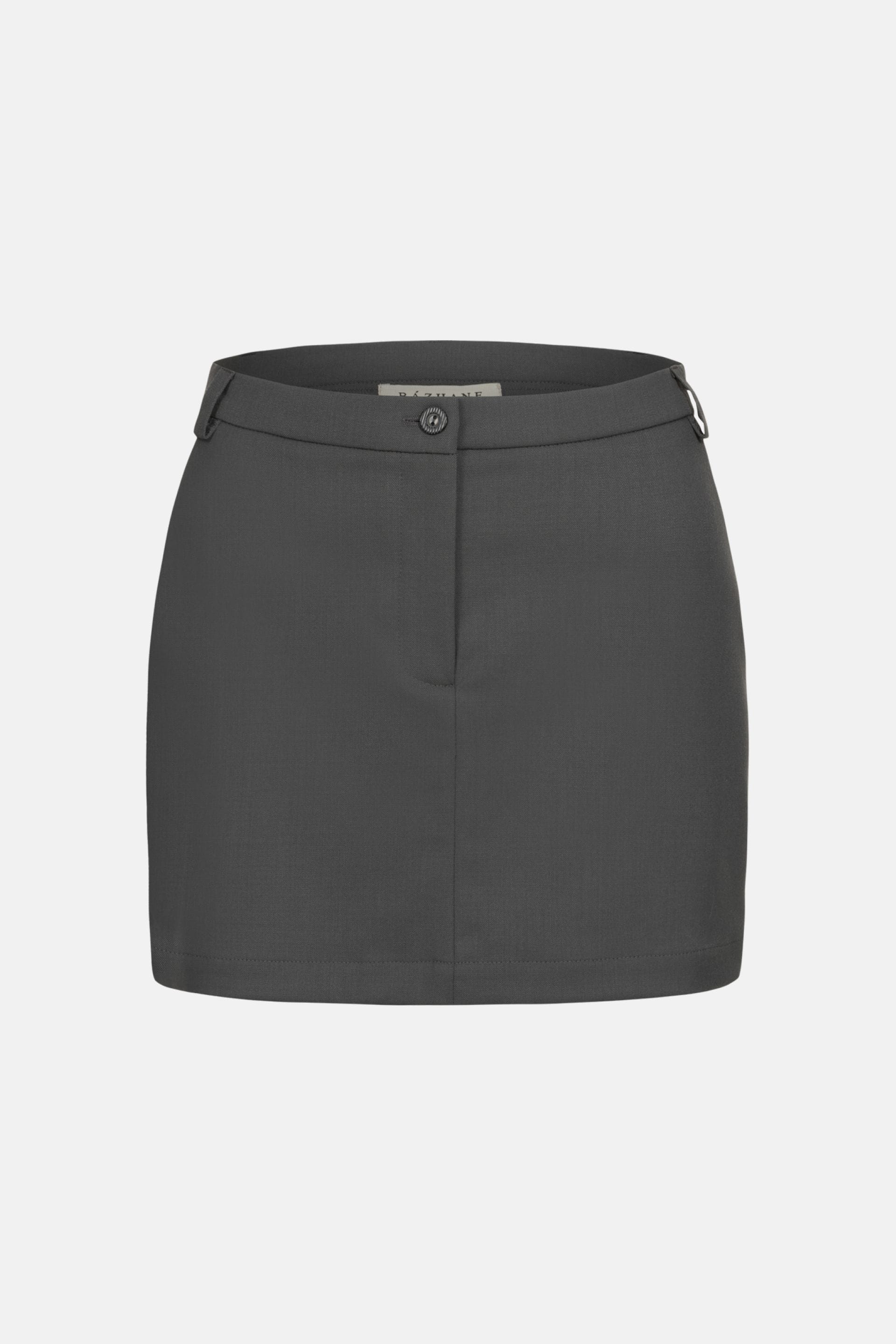 Go to product page - Jupe mini en laine à taille moyenne Jupe mini en laine à taille moyenne - WWB-SK1033-18-1 - Photo 3