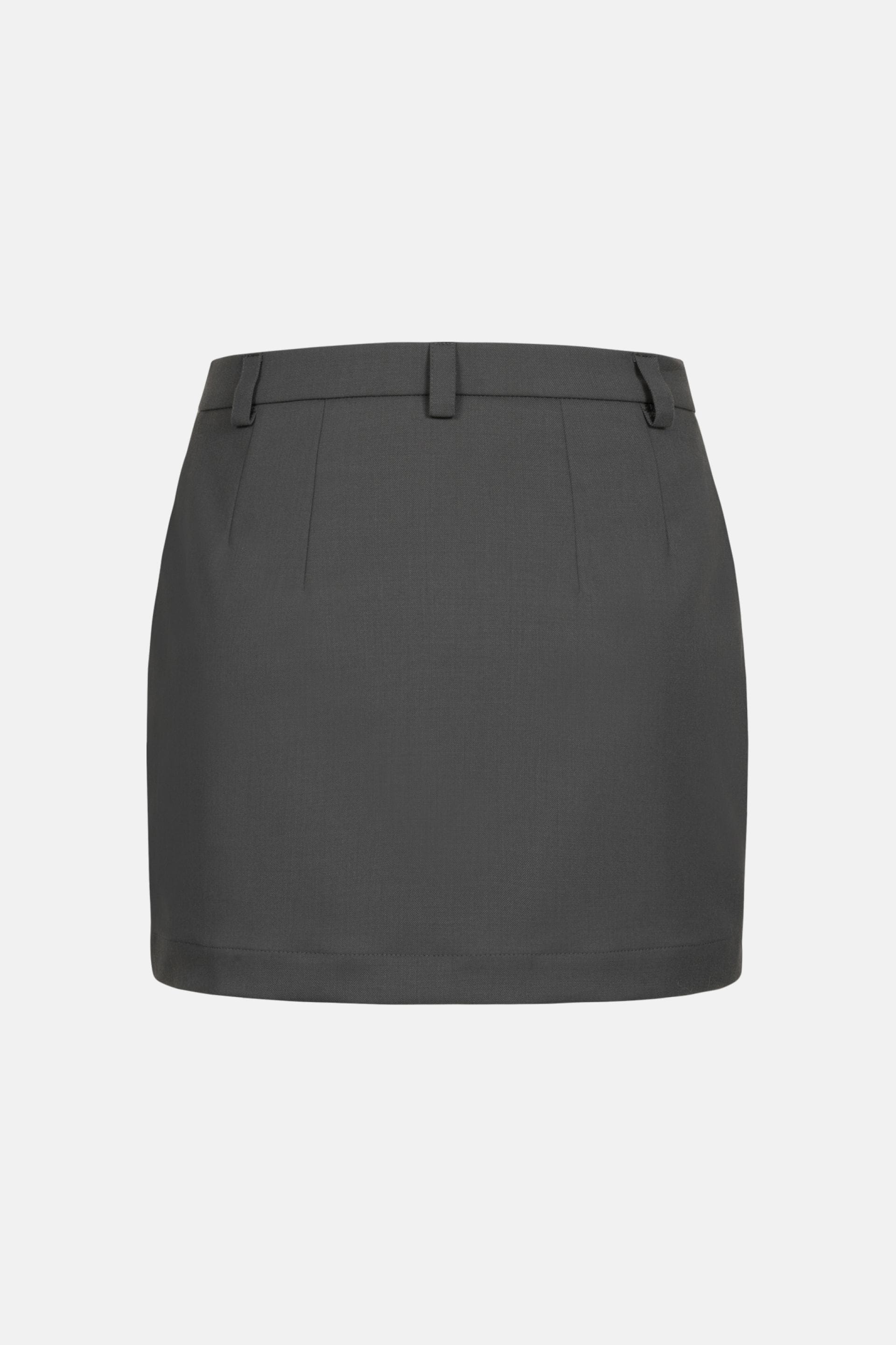 Go to product page - Jupe mini en laine à taille moyenne Jupe mini en laine à taille moyenne - WWB-SK1033-18-1 - Photo 4