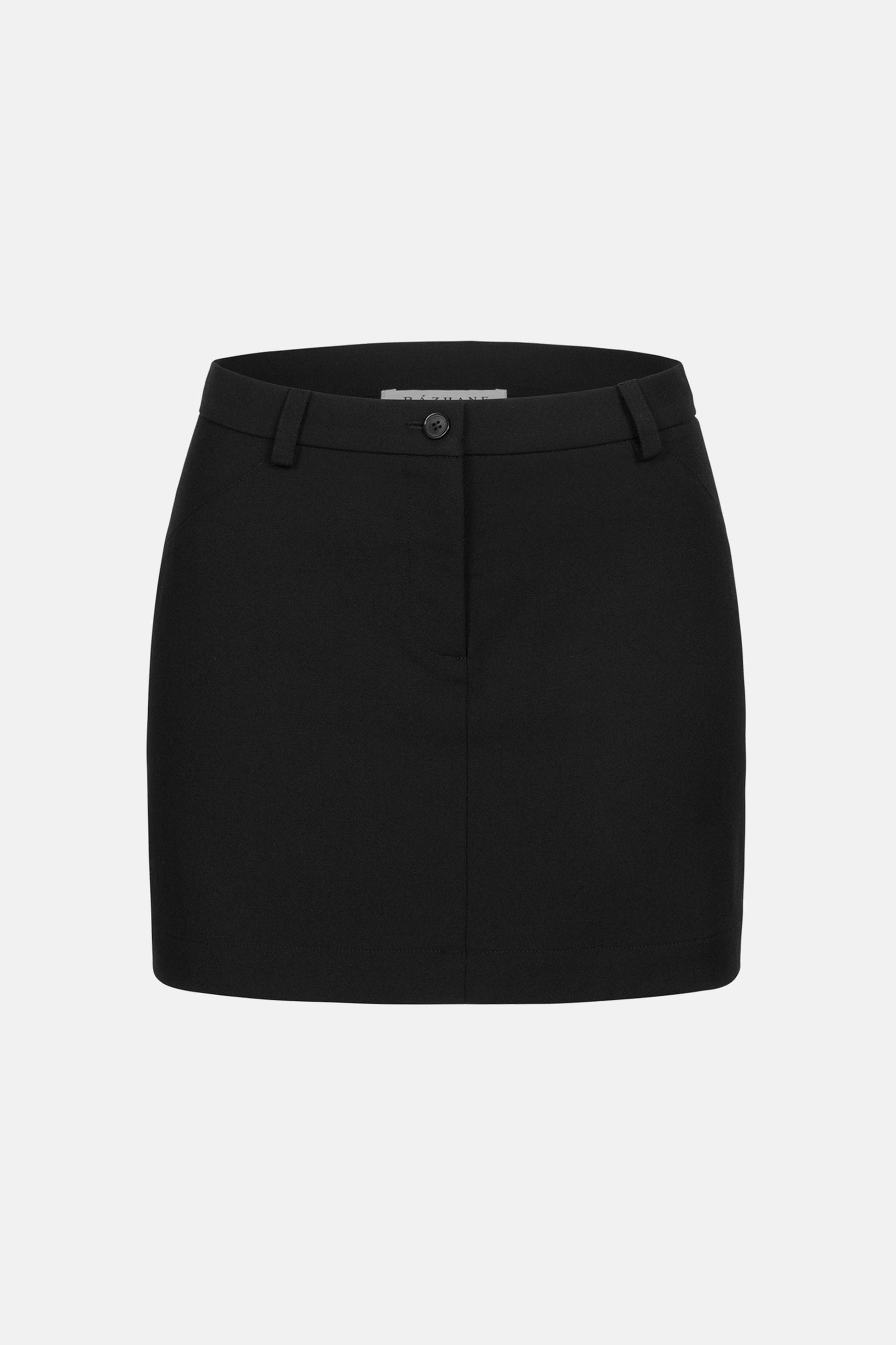 Go to product page - Jupe mini en laine à taille moyenne Jupe mini en laine à taille moyenne - WWB-SK1033-2-1 - Photo 3