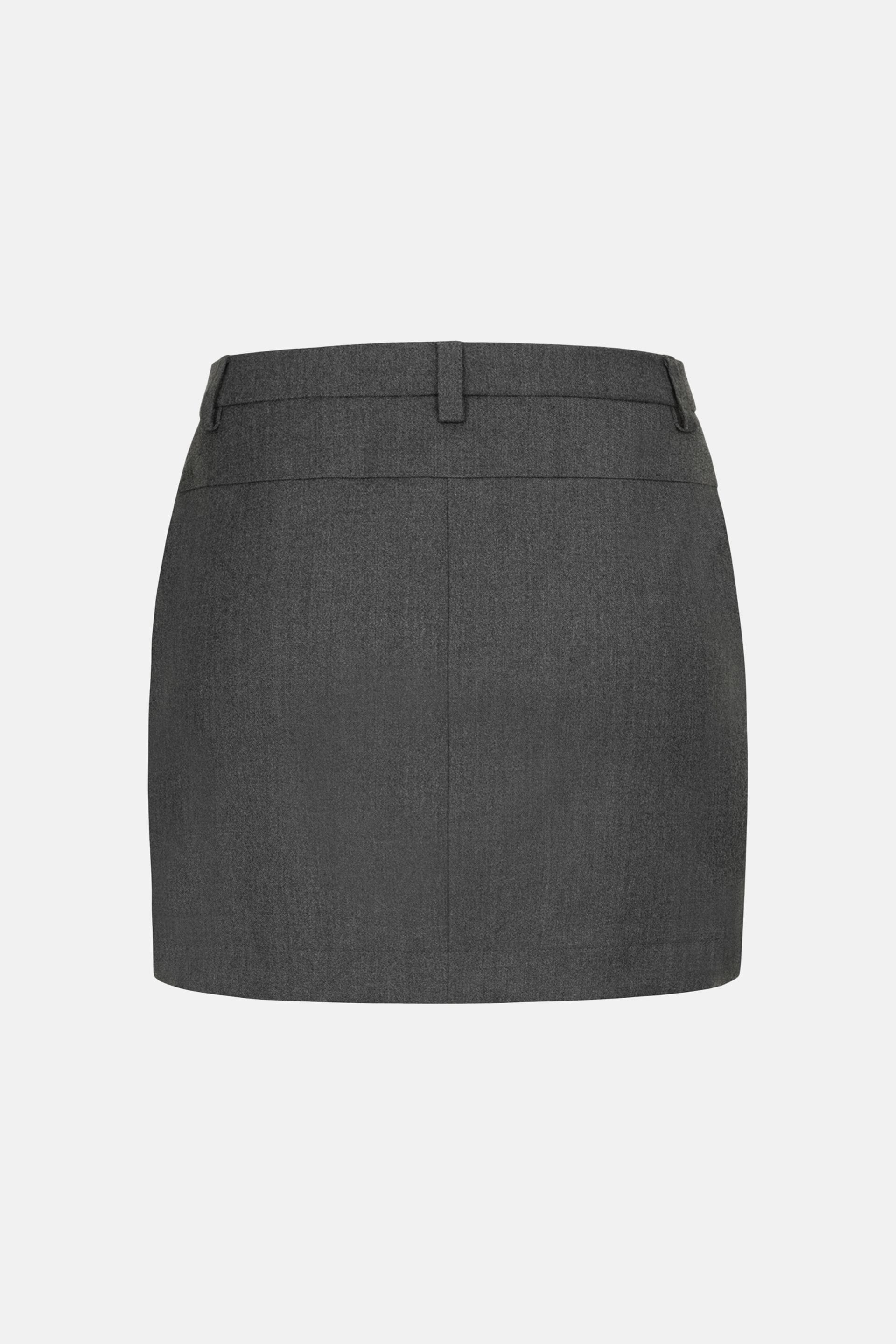 Go to product page - Jupe mini en laine à taille moyenne Jupe mini en laine à taille moyenne - WWB-SK1033-7-2 - Photo 4