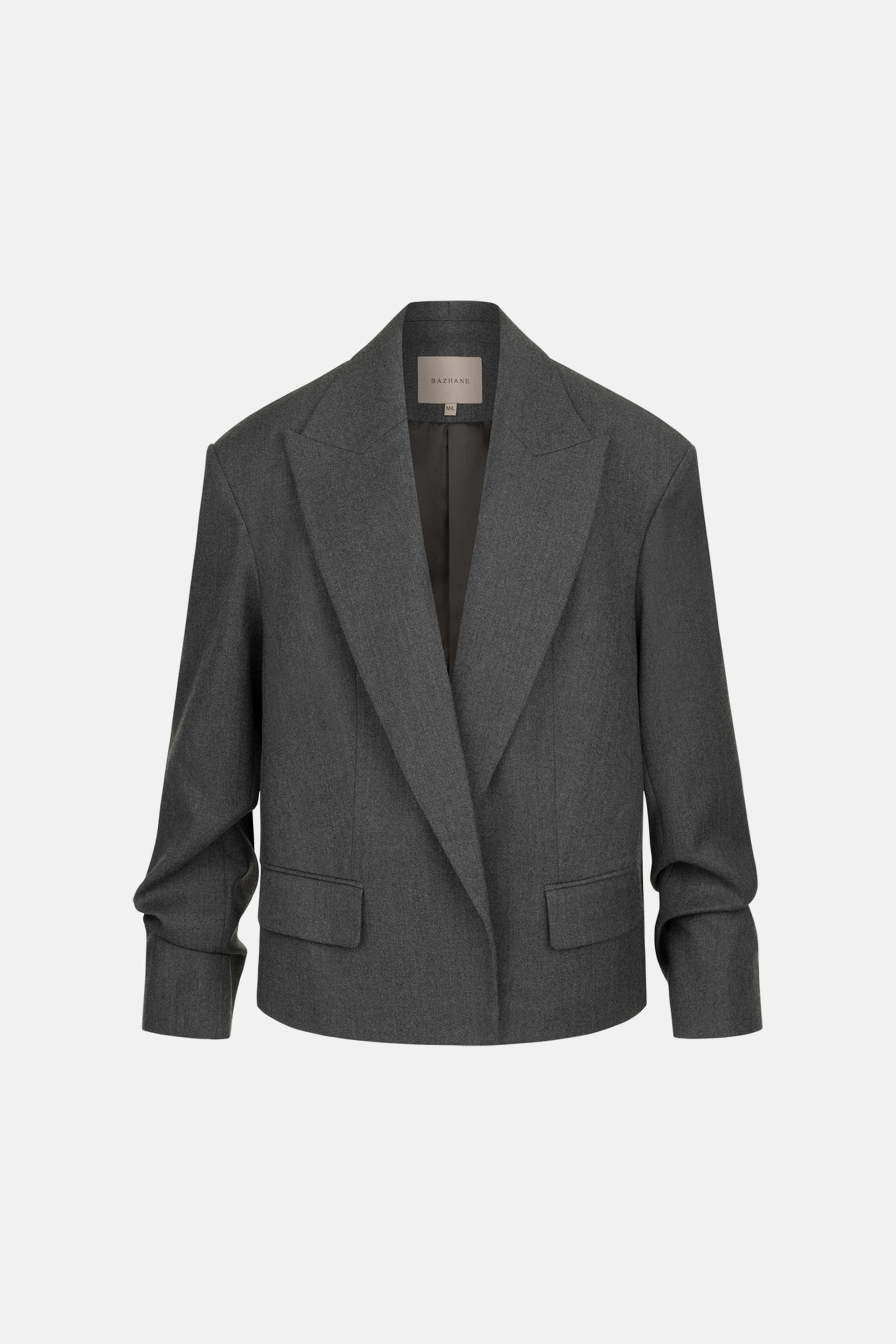 Go to product page - Veste en laine oversize avec fronces sur la manche Veste en laine oversize avec fronces sur la manche - WWT-J1071-7-2 - Photo 3