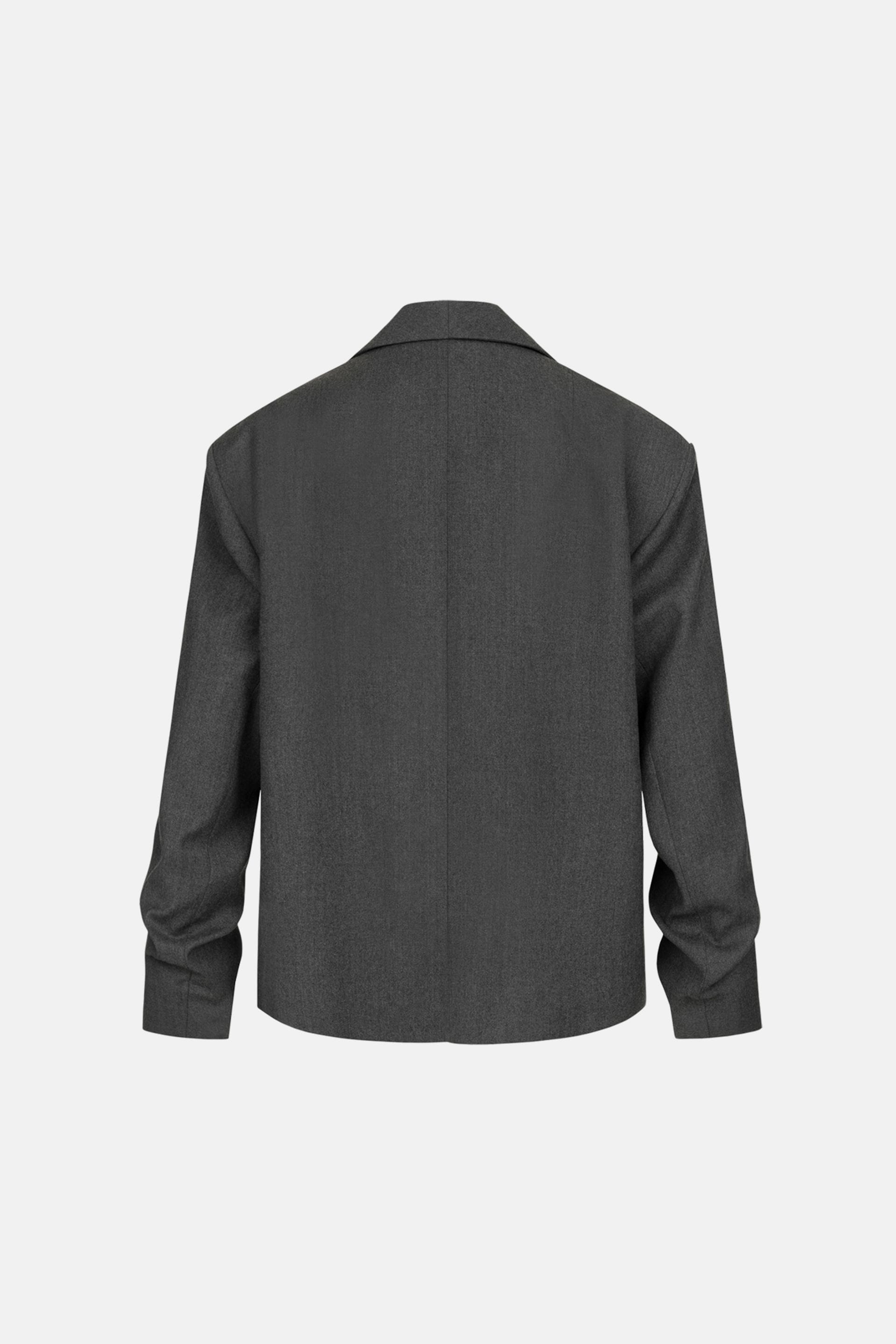 Go to product page - Veste en laine oversize avec fronces sur la manche Veste en laine oversize avec fronces sur la manche - WWT-J1071-7-2 - Photo 4
