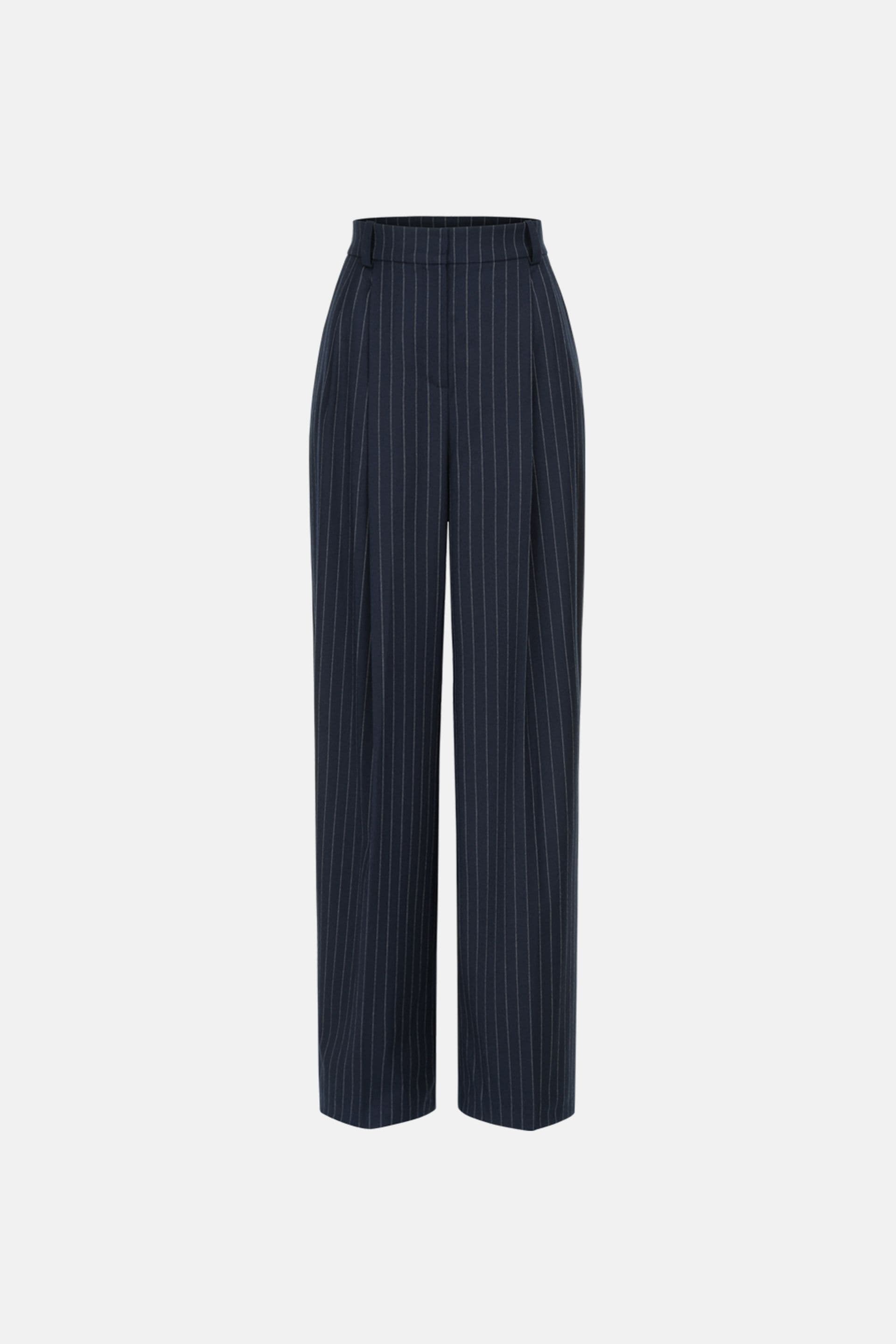Relaxed wool pants with a mid-rise fit image