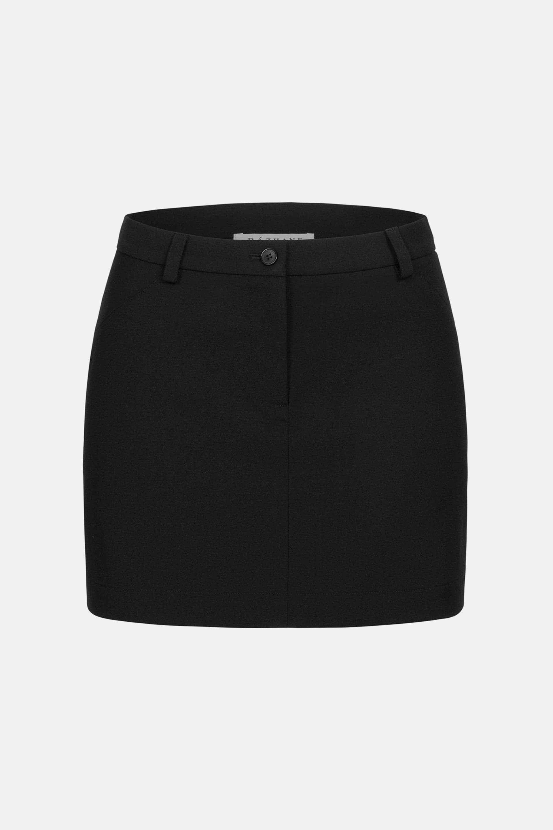 Jupe mini en laine à taille moyenne image