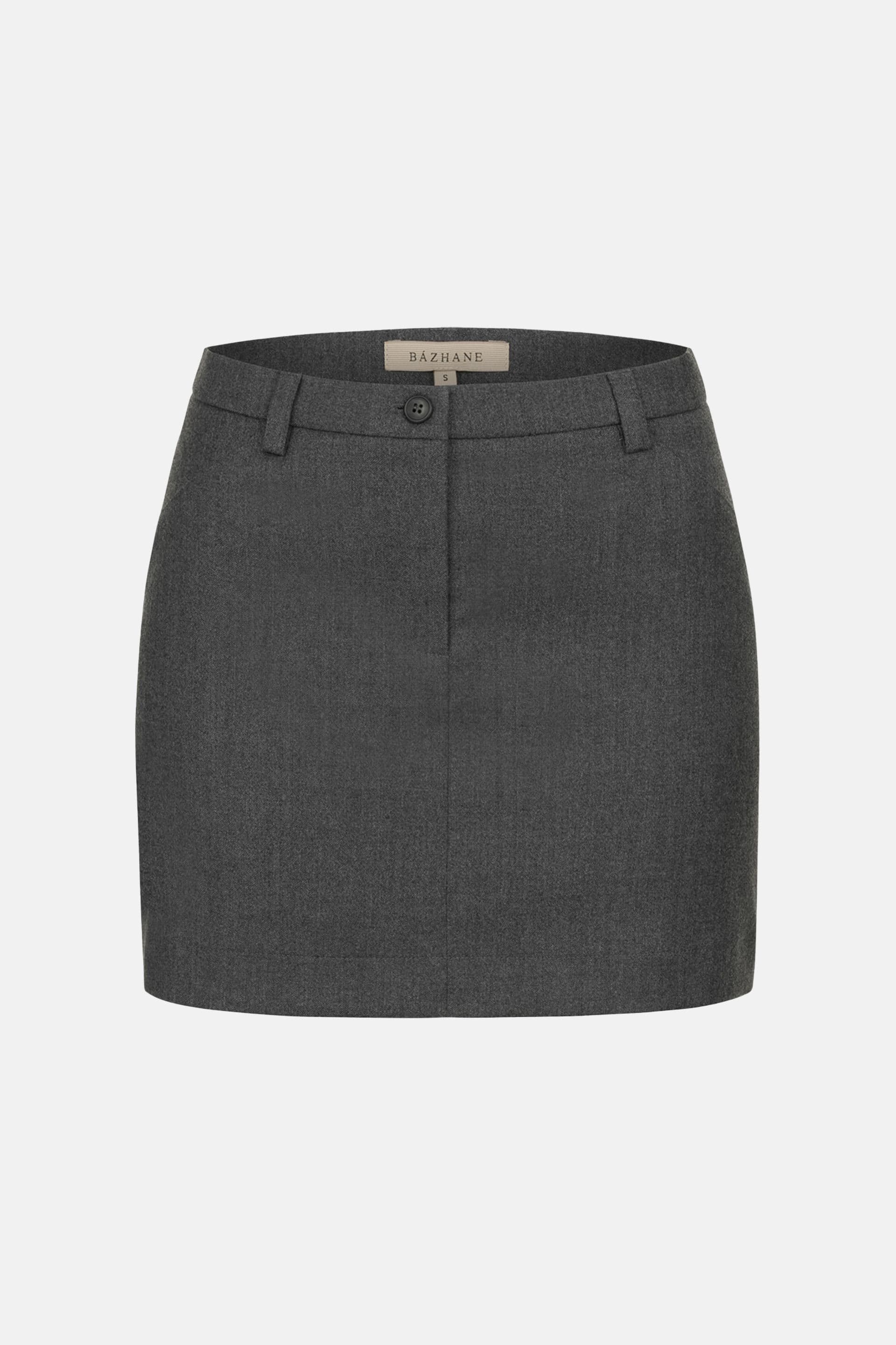 Jupe mini en laine à taille moyenne image