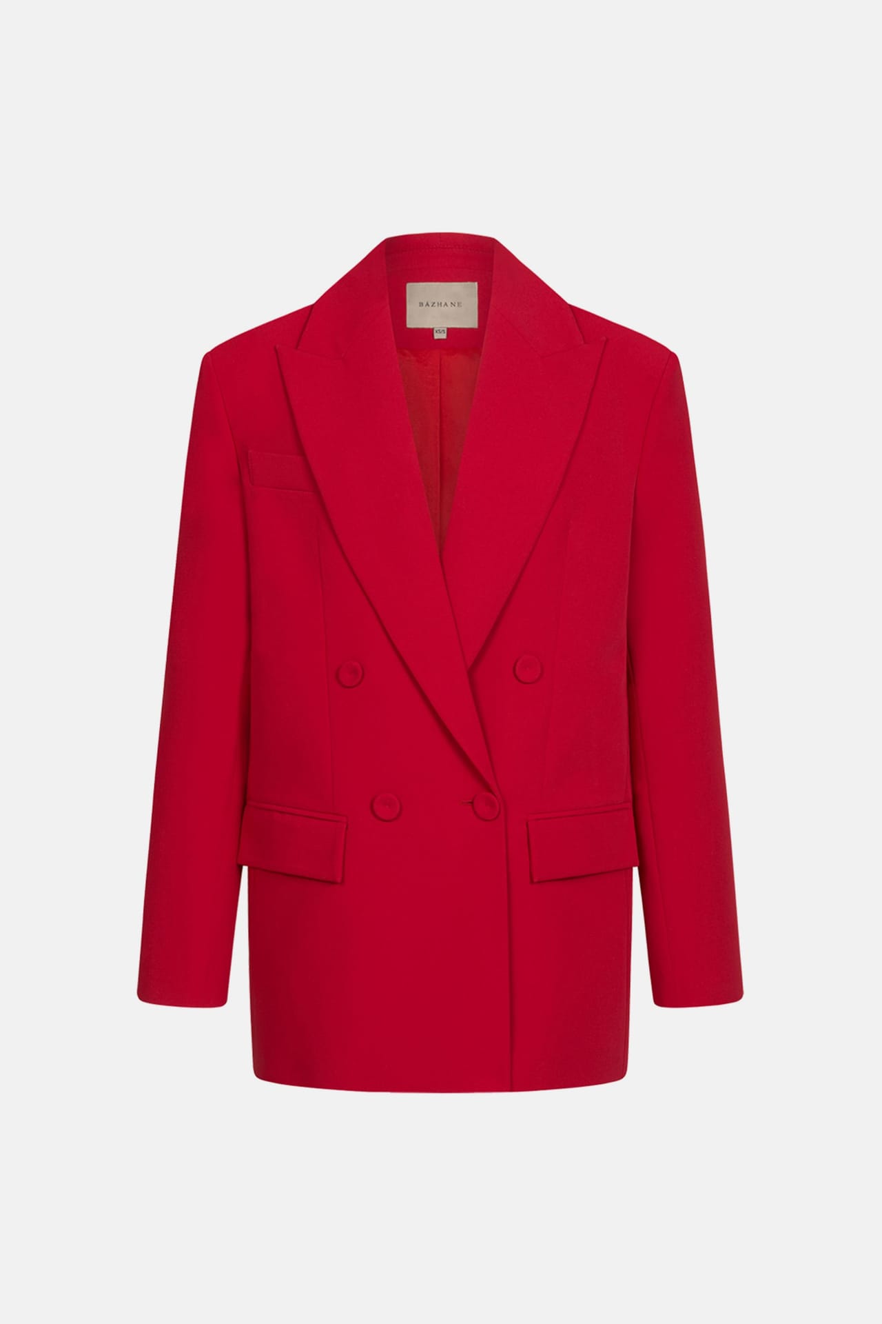 Zoom in - Blazer oversize en coton à double boutonnage avec épaulettes Blazer oversize en coton à double boutonnage avec épaulettes - Photo 1