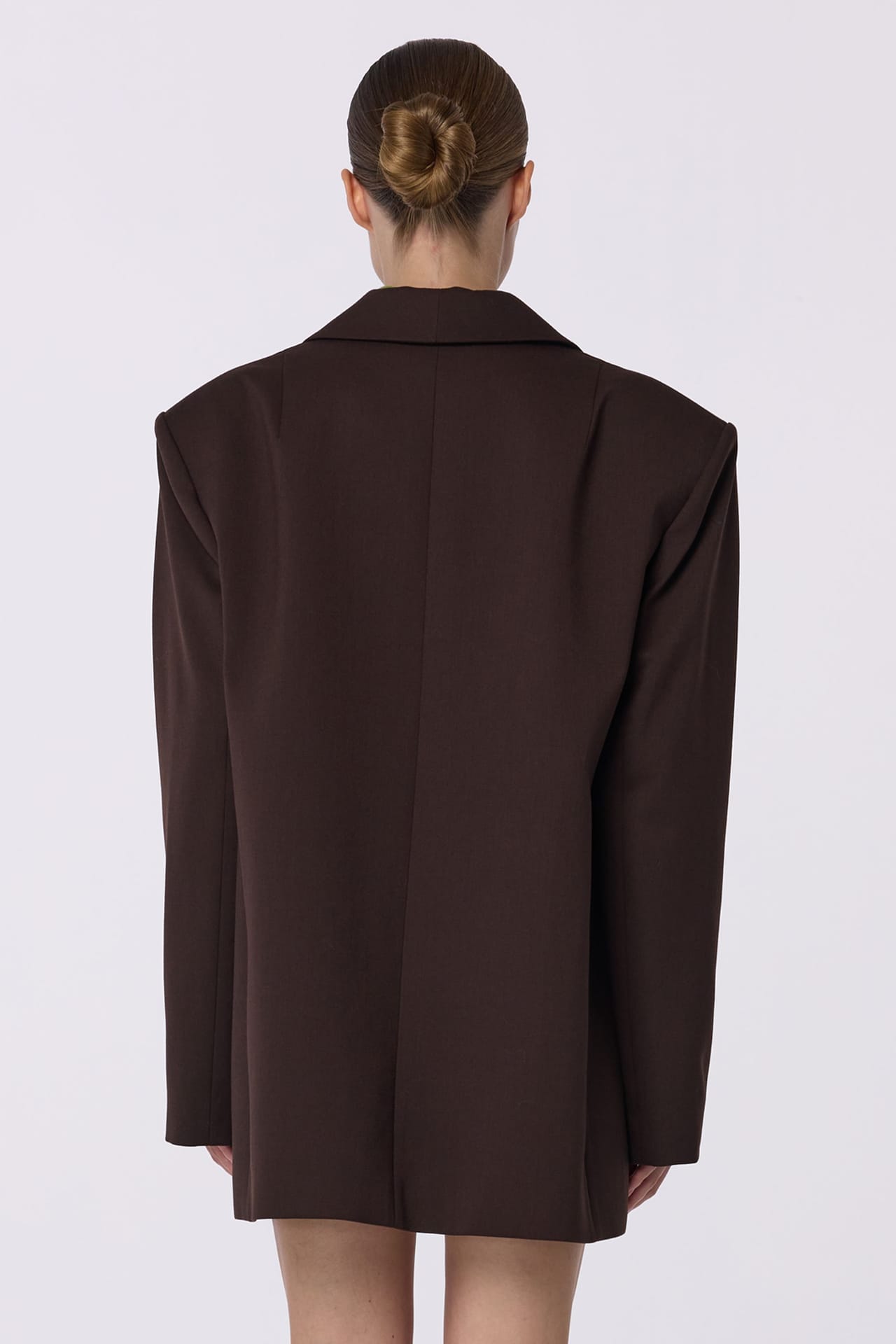 Zoom in - Oversized double-breasted wool blazer with shoulder pads Oversized double-breasted wool blazer with shoulder pads - Photo 4