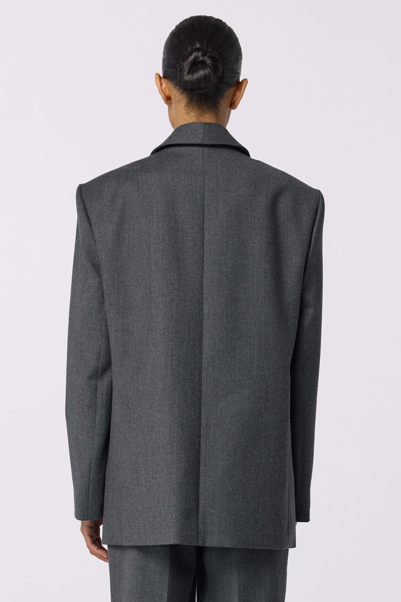 Zoom in - Veste en laine croisée oversize avec épaulettes Veste en laine croisée oversize avec épaulettes - Photo 4