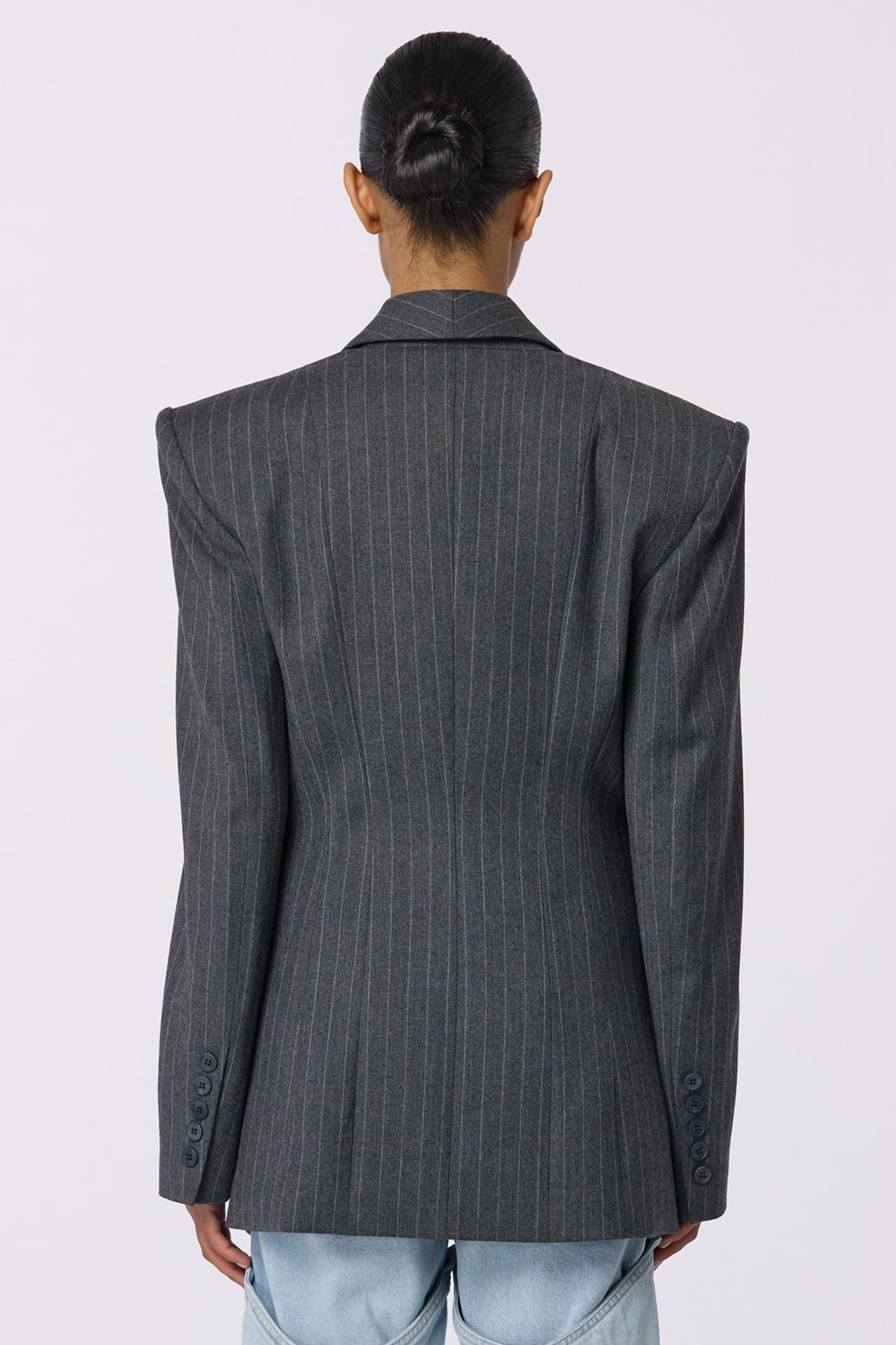 Zoom in - Single-breasted, fitted wool blazer Single-breasted, fitted wool blazer - Photo 4