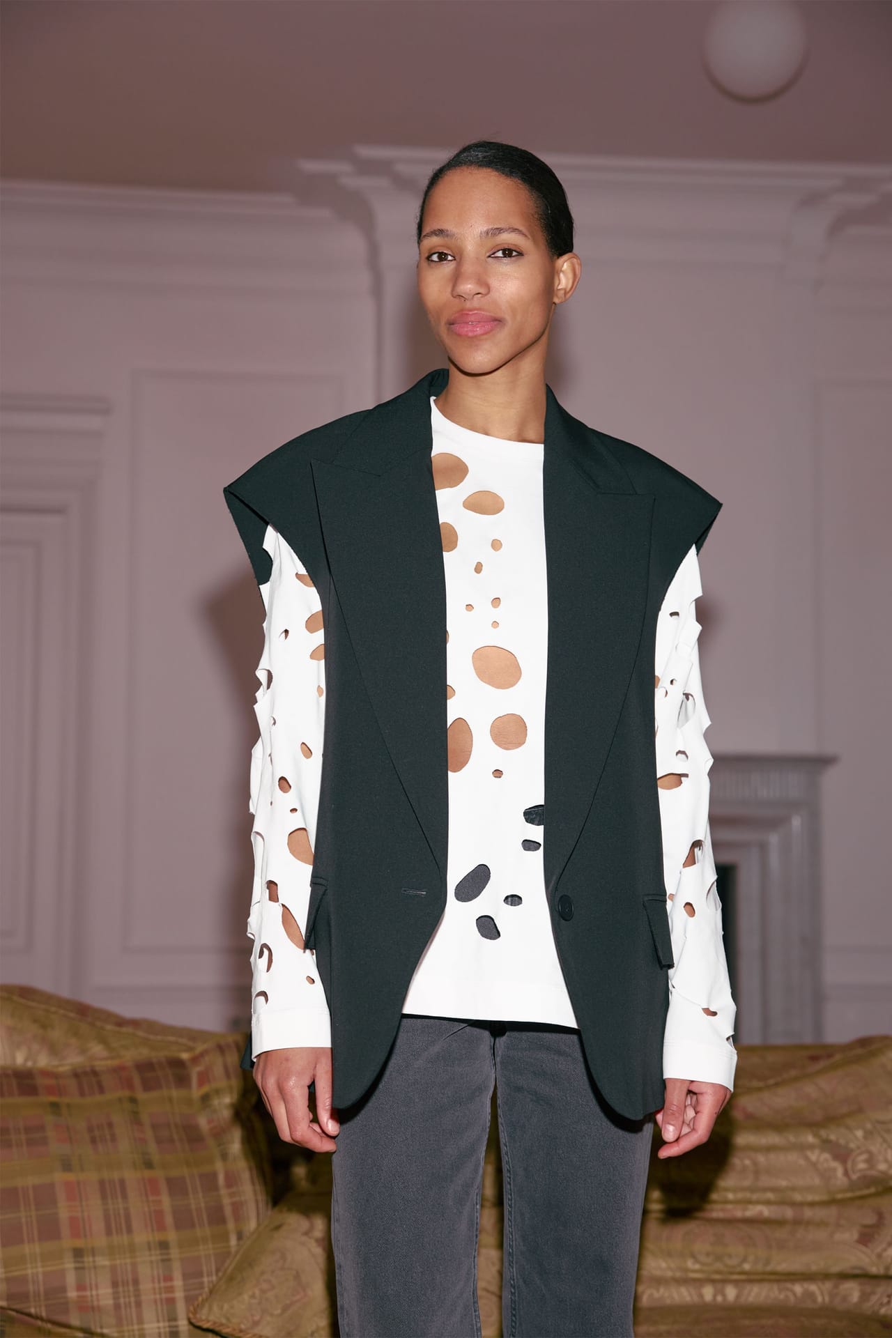 Zoom in - Gilet oversize en coton Gilet oversize en coton - Photo 3