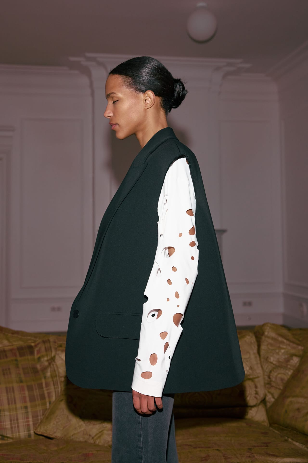 Zoom in - Gilet oversize en coton Gilet oversize en coton - Photo 5