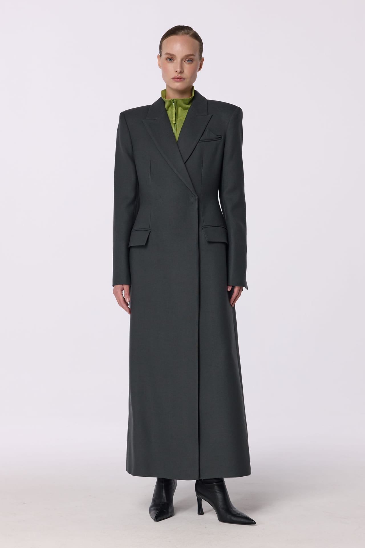 Zoom in - Manteau cintré à épaule accentuée Manteau cintré à épaule accentuée - Photo 3